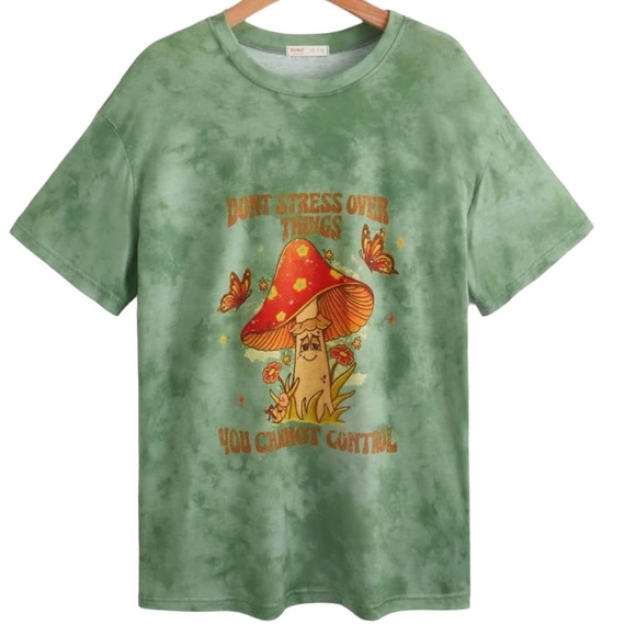 Mystic Sunshine Fairycore x Mental Health graphic oversized tee size large - Picture 2 of 7